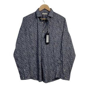Jack & Jones Premium Navy Floral Mens Slim Fit Button Shirt